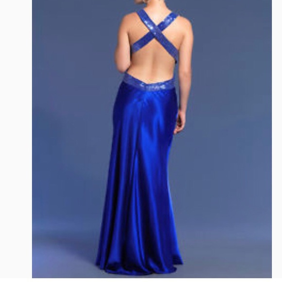 Blue PROM Formal Dress Ball Gown Sexy - Picture 6 of 8